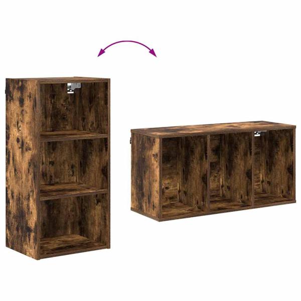 Hängeschrank mit Regal Riga Geräucherte Eiche 40 x 29,5 x 80 cm