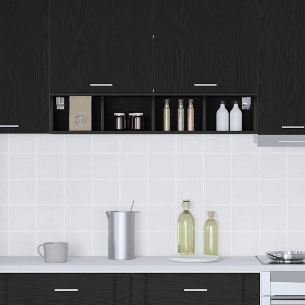 Hängeschrank Riga Schwarz Eichen-Optik 20 x 29,5 x 100 cm