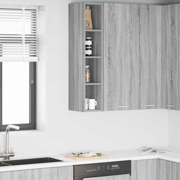 ARDEBO.de - Hängeschrank mit Regal Riga Graues Sonoma 20 x 29,5 x 100 cm