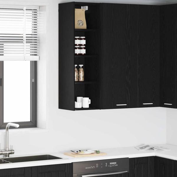ARDEBO.de - Hängeschrank Riga Schwarz Eichen-Optik 30 x 29,5 x 100 cm