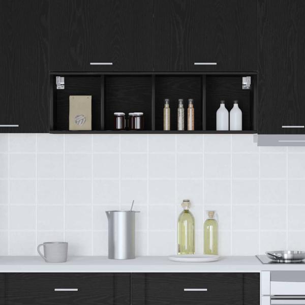 Hängeschrank Riga Schwarz Eichen-Optik 30 x 29,5 x 100 cm