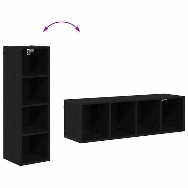 Hängeschrank Riga Schwarz Eichen-Optik 30 x 29,5 x 100 cm