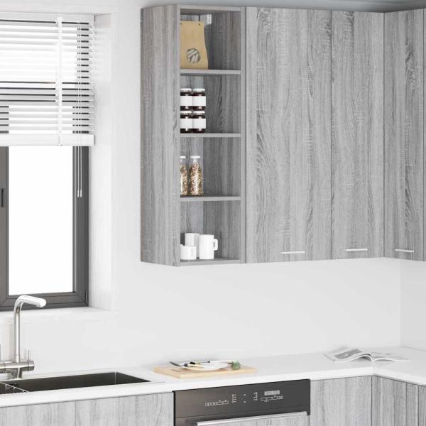 ARDEBO.de - Hängeschrank mit Regal Riga Graues Sonoma 30 x 29,5 x 100 cm