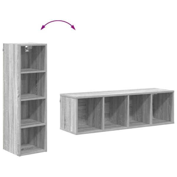 Hängeschrank mit Regal Riga Graues Sonoma 30 x 29,5 x 100 cm