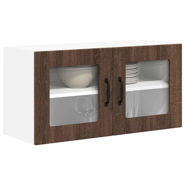 Küchenhängeschrank mit Regal Braun Eichen-Optik 80 x 31 x 40 cm
