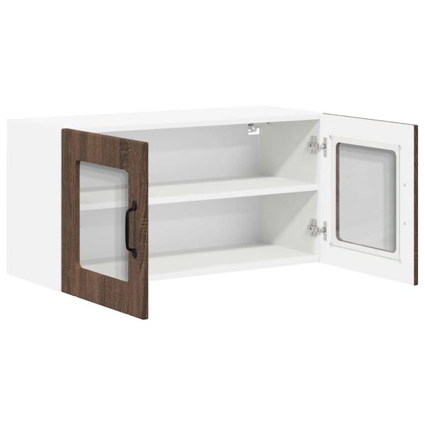 Küchenhängeschrank mit Regal Braun Eichen-Optik 80 x 31 x 40 cm