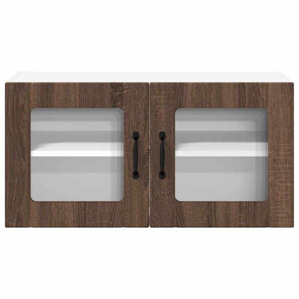 Küchenhängeschrank mit Regal Braun Eichen-Optik 80 x 31 x 40 cm