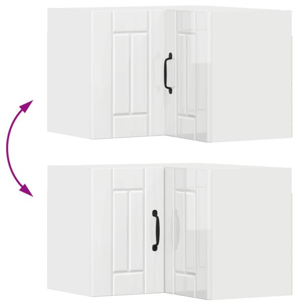 Küchenhängeschrank Hochglanz Weiß 57 x 57 x 40 cm Holzwerkstoff