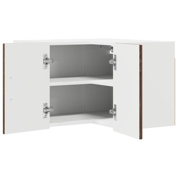 ARDEBO.de - Wand-Eckschrank LUCCA Brauneiche 57 x 57 x 40 cm Holzwerkstoff