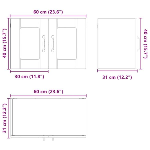 Küchenhängeschrank mit Regal Weiß 60 x 31 x 40 cm Holzwerkstoff