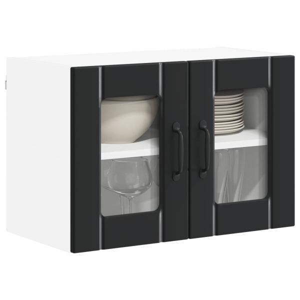 Wandglas-Schrank LUCCA 2 stk. Schwarz Holzwerkstoff