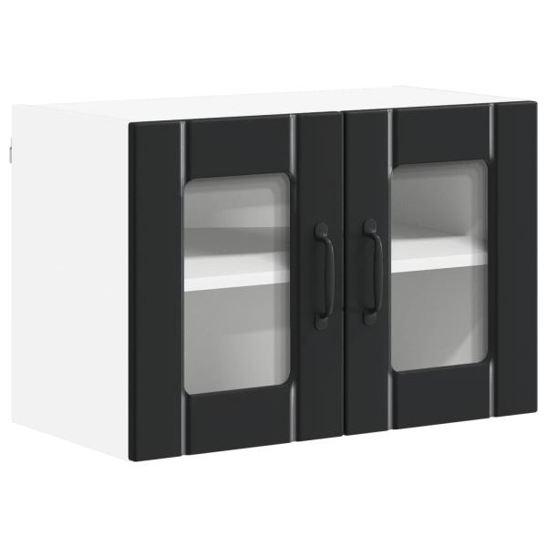 Wandglas-Schrank LUCCA 2 stk. Schwarz Holzwerkstoff