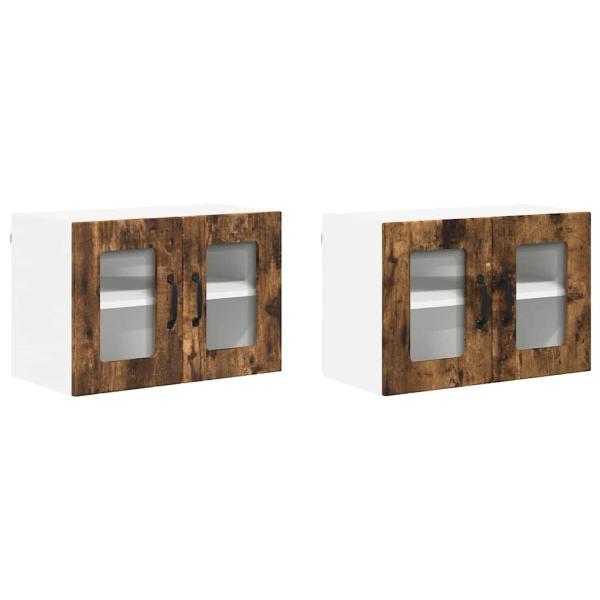 Küchenhängeschrank 2 pcs Geräucherte Eiche 60 x 31 x 40 cm