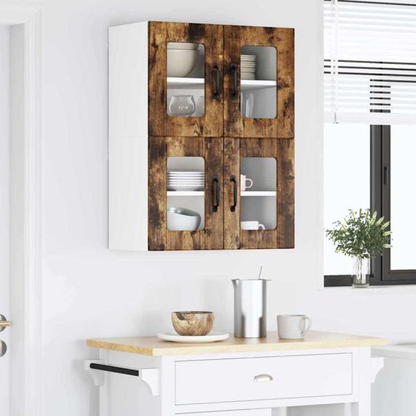 Küchenhängeschrank 2 pcs Geräucherte Eiche 60 x 31 x 40 cm