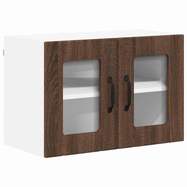 Küchenhängeschrank mit Regal Braun Eichen-Optik 60 x 31 x 40 cm