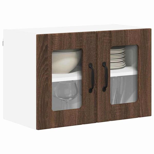 Küchenhängeschrank mit Regal Braun Eichen-Optik 60 x 31 x 40 cm