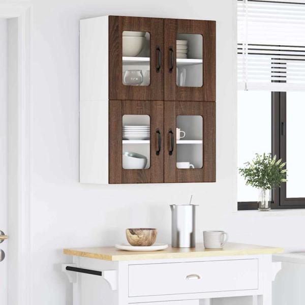 Küchenhängeschrank mit Regal Braun Eichen-Optik 60 x 31 x 40 cm