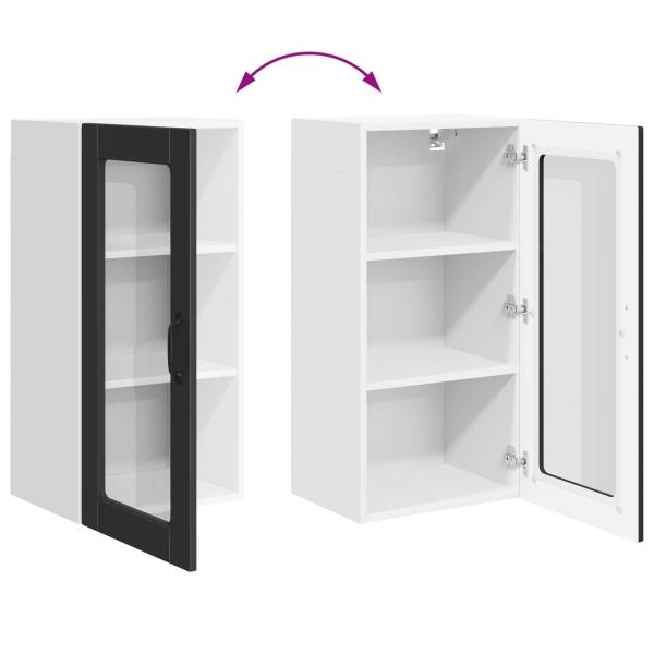 Küchenhängeschrank 2 pcs Schwarz 40 x 31 x 80 cm Holzwerkstoff
