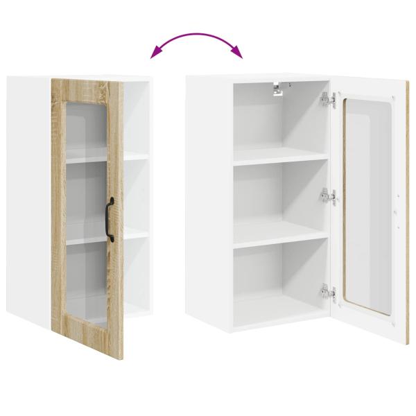 Küchenhängeschrank mit Regal 2 pcs Sonoma-Eiche 40 x 31 x 80 cm