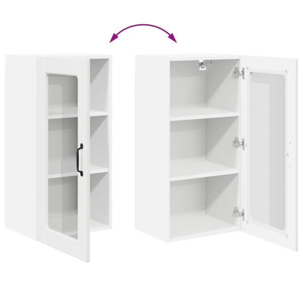 Küchenhängeschrank mit Tür 2 pcs Hochglanz Weiß 40 x 31 x 80 cm
