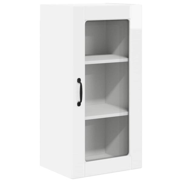 Küchenhängeschrank mit Tür 2 pcs Hochglanz Weiß 40 x 31 x 80 cm