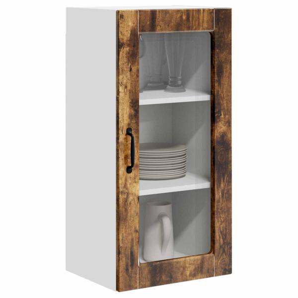 Wandglas-Schrank LUCCA 2 stk. Geräucherte Eiche Holzwerkstoff