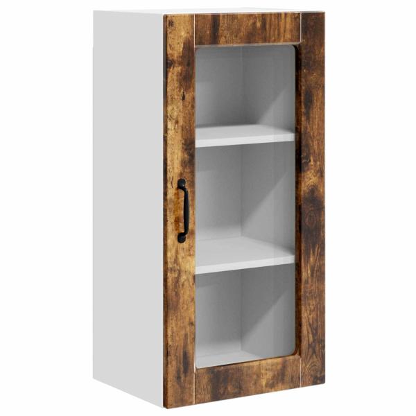 Wandglas-Schrank LUCCA 2 stk. Geräucherte Eiche Holzwerkstoff