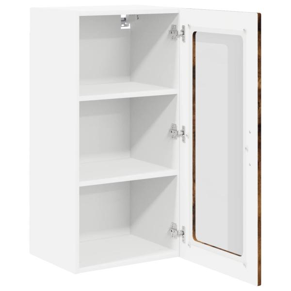 Wandglas-Schrank LUCCA 2 stk. Geräucherte Eiche Holzwerkstoff