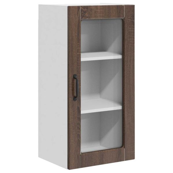 Wandglas-Schrank LUCCA 2 stk. Brauneiche Holzwerkstoff
