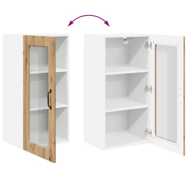 Küchenhängeschrank mit Tür 2 pcs Artisan-Eiche 40 x 31 x 80 cm