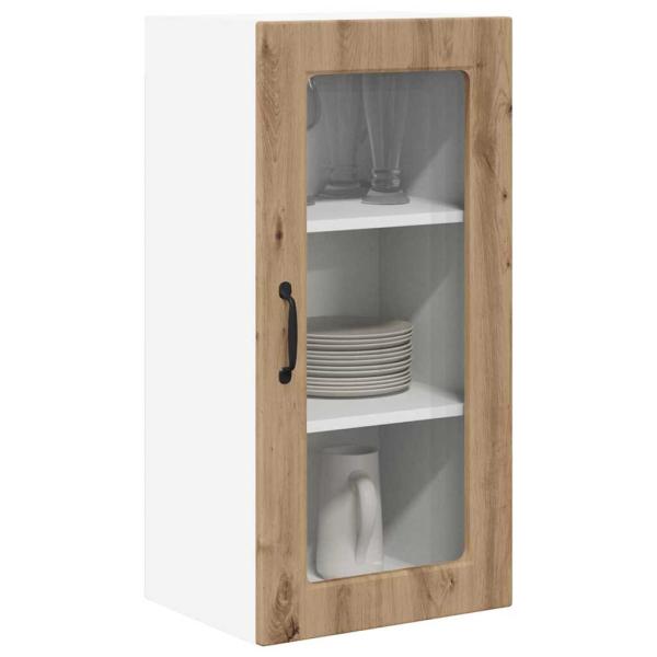 Küchenhängeschrank mit Tür 2 pcs Artisan-Eiche 40 x 31 x 80 cm