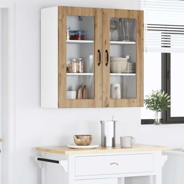 Küchenhängeschrank mit Tür 2 pcs Artisan-Eiche 40 x 31 x 80 cm