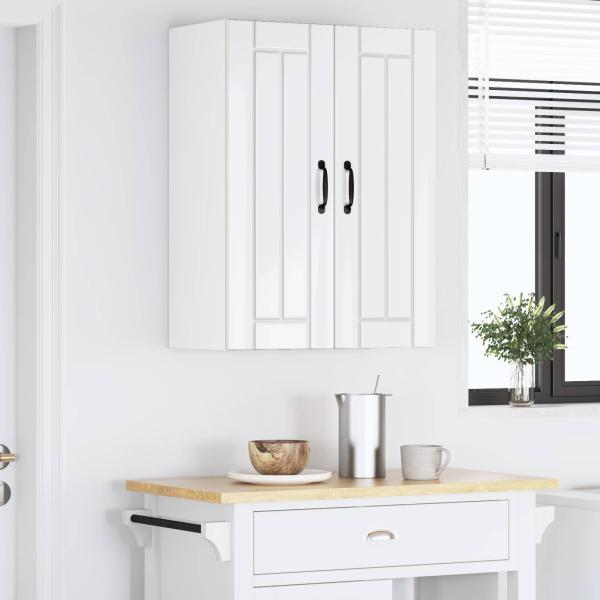 Küchenhängeschrank mit Tür 2 pcs Hochglanz Weiß 30 x 31 x 80 cm