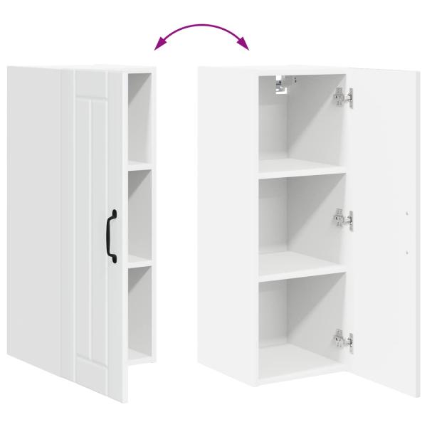 Küchenhängeschrank mit Tür 2 pcs Hochglanz Weiß 30 x 31 x 80 cm