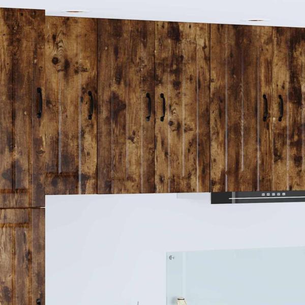 ARDEBO.de - Küchenhängeschrank 2 pcs Geräucherte Eiche 30 x 31 x 80 cm