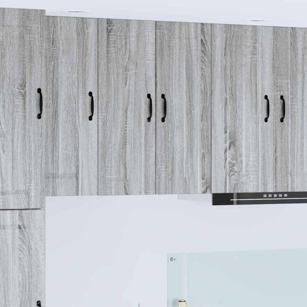 ARDEBO.de - Küchenhängeschrank mit Tür 2 pcs Graues Sonoma 30 x 31 x 80 cm