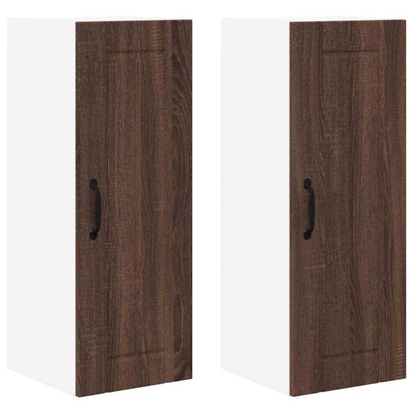Küchenhängeschrank 2 pcs Braun Eichen-Optik 30 x 31 x 80 cm