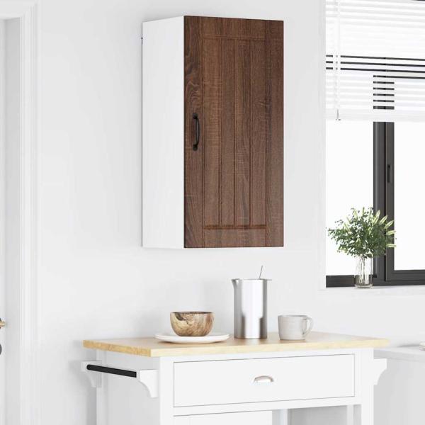 Küchenhängeschrank mit Regal Braun Eichen-Optik 40 x 31 x 80 cm