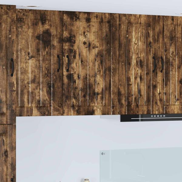 ARDEBO.de - Küchenhängeschrank mit Regal Geräucherte Eiche 50 x 31 x 80 cm