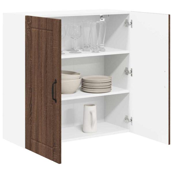 Küchenhängeschrank mit Regal Braun Eichen-Optik 80 x 31 x 80 cm
