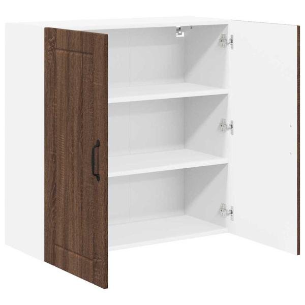 Küchenhängeschrank mit Regal Braun Eichen-Optik 80 x 31 x 80 cm