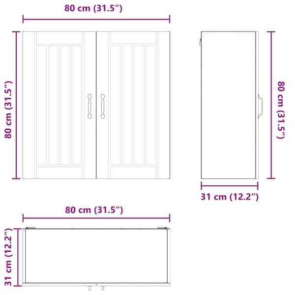 Küchenhängeschrank Altholz 80 x 31 x 80 cm Holzwerkstoff