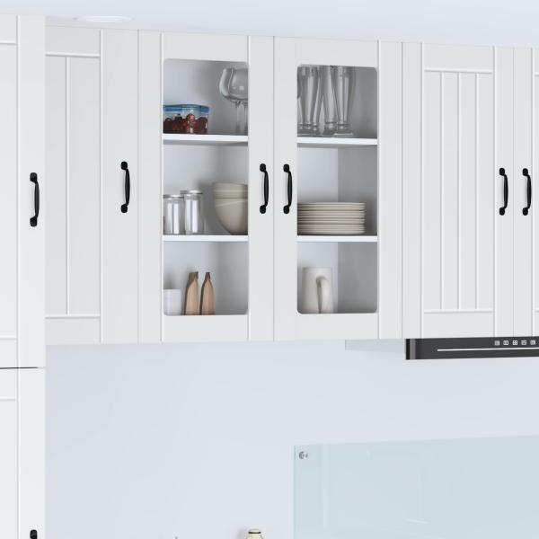 ARDEBO.de - Wandglas-Schrank LUCCA Weiß 80 x 31 x 80 cm Holzwerkstoff