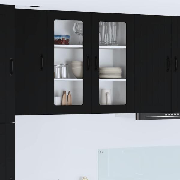 ARDEBO.de - Küchenhängeschrank Schwarz 80 x 31 x 80 cm Holzwerkstoff