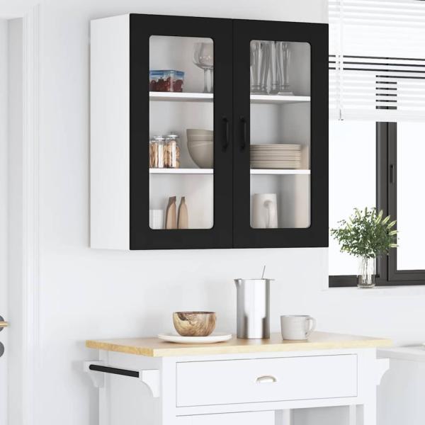Küchenhängeschrank Schwarz 80 x 31 x 80 cm Holzwerkstoff