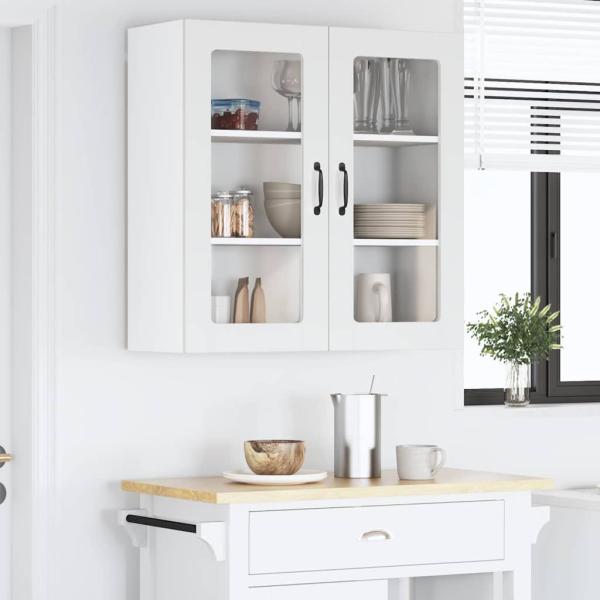 Küchenhängeschrank Hochglanz Weiß 80 x 31 x 80 cm Holzwerkstoff