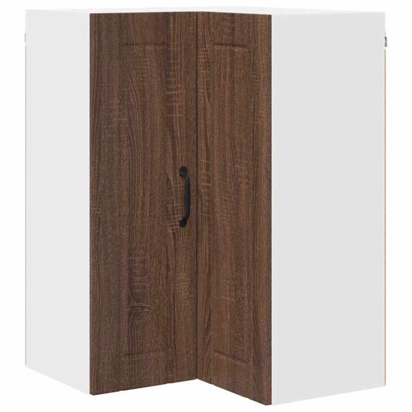 Küchenhängeschrank mit Regal Braun Eichen-Optik 57 x 57 x 80 cm