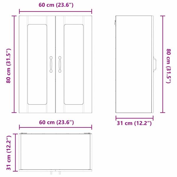 Küchenhängeschrank Sonoma-Eiche 60 x 31 x 80 cm Holzwerkstoff