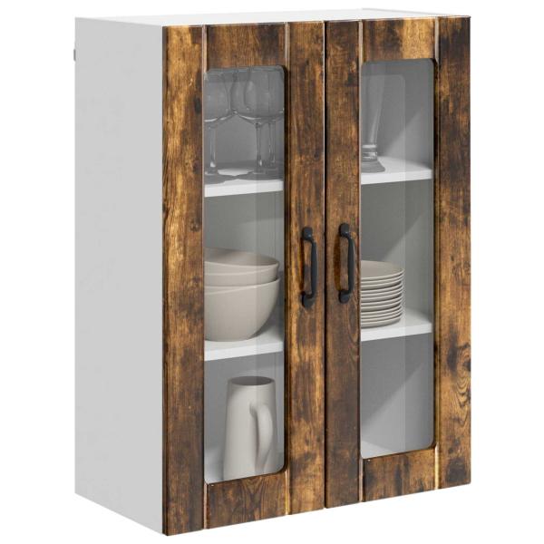 Wandglas-Schrank LUCCA Geräucherte Eiche 60 x 31 x 80 cm
