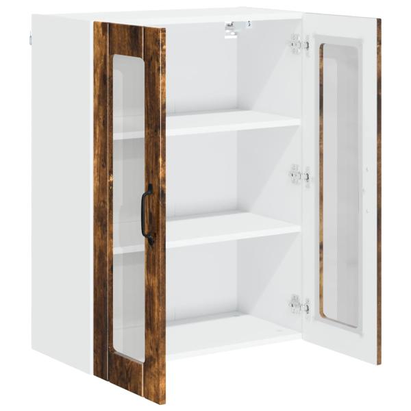 Wandglas-Schrank LUCCA Geräucherte Eiche 60 x 31 x 80 cm